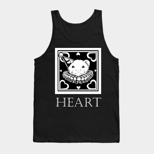 Love Ferret In White - Heart Quote - White Outlined Version Tank Top by Nat Ewert Art